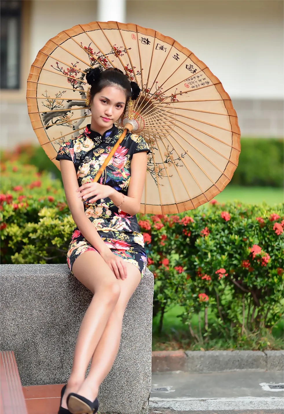 [Mzsock] NO.191 Chen Mengxin short cheongsam high heels beautiful legs street photography#[100P]-10